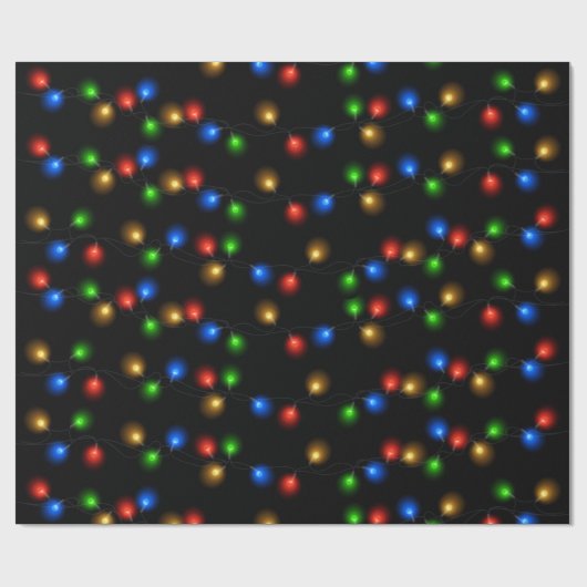kerstlampjes cadeaupapier (Vlak)