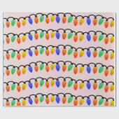 kerstlampjes cadeaupapier (Vlak)