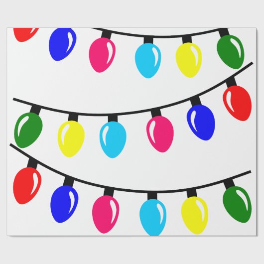 kerstlampjes cadeaupapier (Vlak)