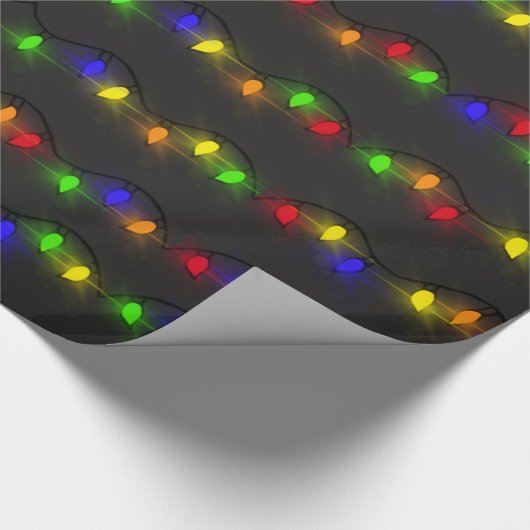 kerstlampjes cadeaupapier (Hoek)