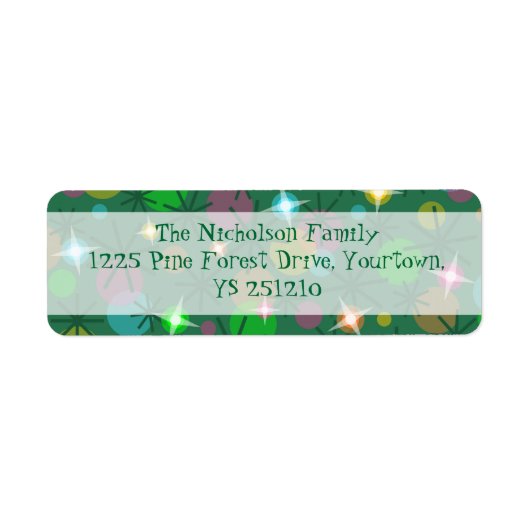 Kerstlampjes: centrumtekst op label voor retouradr (Voorkant)