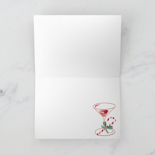 kerstlampjes Cheer Martini Glass Red Bow Kaart (Binnen)