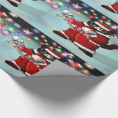 kerstlampjes Cute Tuxedo Cat Cadeaupapier (Hoek)