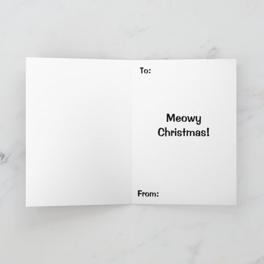 kerstlampjes Cute Tuxedo Cat Kaart (Binnen)