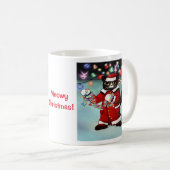 kerstlampjes Cute Tuxedo Cat Koffiemok (Voorkant rechts)