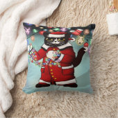 kerstlampjes Cute Tuxedo Cat Kussen (Deken)