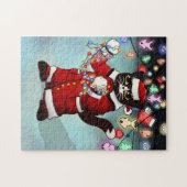 kerstlampjes Cute Tuxedo Cat Legpuzzel (Horizontaal)