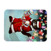 kerstlampjes Cute Tuxedo Cat Magnet Magneet (Horizontaal)