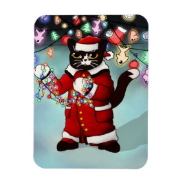 kerstlampjes Cute Tuxedo Cat Magnet Magneet