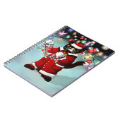 kerstlampjes Cute Tuxedo Cat Notitieboek (Linkerzijde)