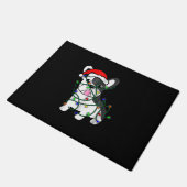 kerstlampjes decoratie grappige franse bulldog deurmat (Schuin)