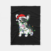 kerstlampjes decoratie grappige franse bulldog fleece deken (Voorkant)
