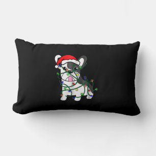 kerstlampjes decoratie grappige franse bulldog kussen