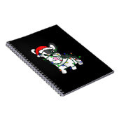 kerstlampjes decoratie grappige franse bulldog notitieboek (Rechterzijde)