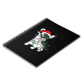 kerstlampjes decoratie grappige franse bulldog notitieboek (Linkerzijde)