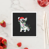 kerstlampjes decoratie grappige franse bulldog servet (Insitu)