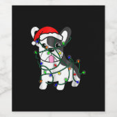 kerstlampjes decoratie grappige franse bulldog wijn etiket (Enkel label)