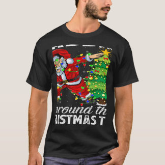 Kerstlampjes die de kerstman om de kersttong halen t-shirt