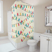 kerstlampjes douchegordijn (In situ)