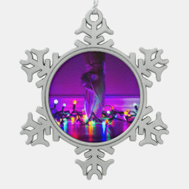 Kerstlampjes en gedenkschoenen tin sneeuwvlok ornament