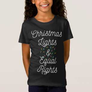 kerstlampjes en gelijke rechten voor iedereen t-shirt