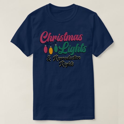 kerstlampjes en voortplantingslichten t-shirt (Design voorkant)