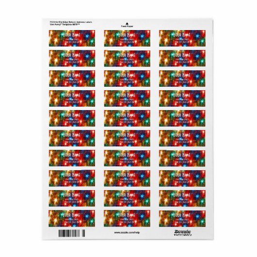 kerstlampjes etiket (Full Sheet)