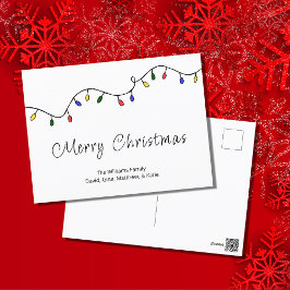 Kerstlampjes feestdag Briefkaart voor feestdag