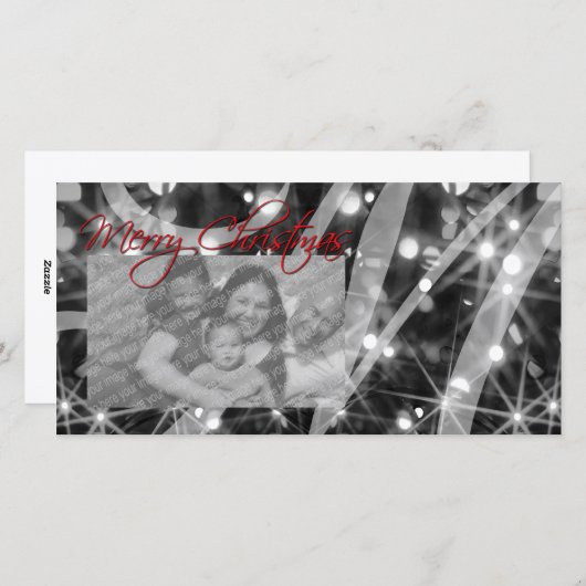 kerstlampjes feestdagenkaart (Voorkant / Achterkant)