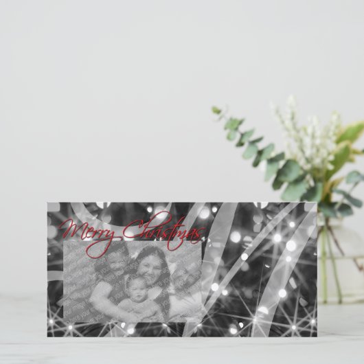 kerstlampjes feestdagenkaart (Staand voorkant)