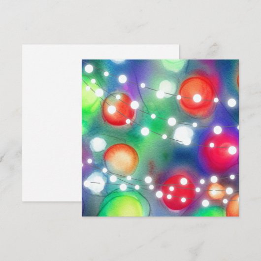 kerstlampjes feestdagenkaart (Voorkant / Achterkant)