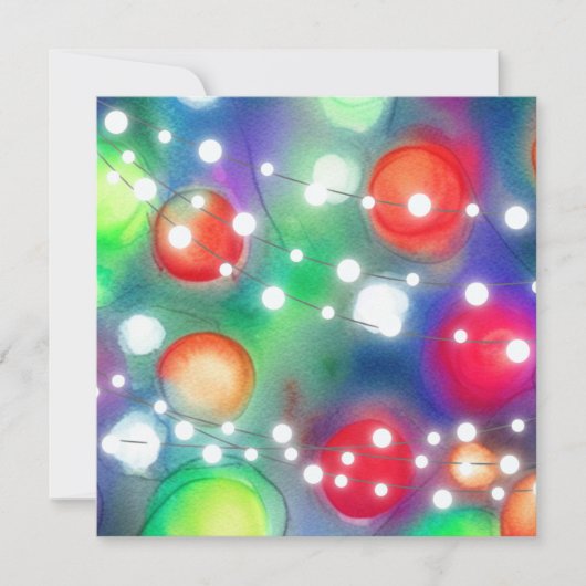 kerstlampjes feestdagenkaart (Voorkant)