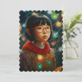 kerstlampjes feestdagenkaart (Staand voorkant)