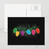 kerstlampjes feestdagenkaart (Voorkant / Achterkant)
