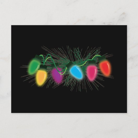 kerstlampjes feestdagenkaart (Voorkant)