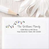 kerstlampjes Festive Modern Return Address Etiket (Insitu)