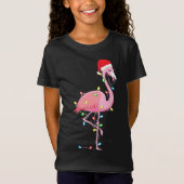 kerstlampjes Flamingo Lover Funny Xmas cadeau T-shirt (Voorkant)