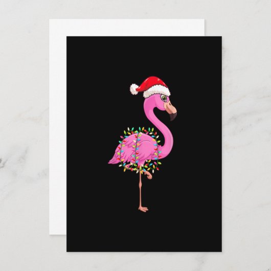 Kerstlampjes Flamingo Wearing Xmas Pet - Flami Kaart (Voorkant / Achterkant)