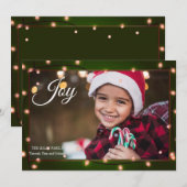 Kerstlampjes Foto Lijst Holiday Card Kaart (Voorkant / Achterkant)