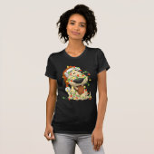kerstlampjes Funny Puppy Dog T-shirt (Voorkant volledig)