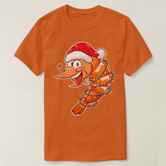 kerstlampjes garnalen met Pet van Kerstmis T-shirt (Design voorkant)