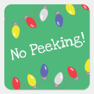 kerstlampjes geen Kinder cadeaus voor het zoeken n Vierkante Sticker