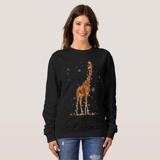kerstlampjes Giraffe Giraffes Trui (Voorkant volledig)