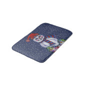 kerstlampjes glimlachen Snowman Snowflakes Badmat (Gekanteld)