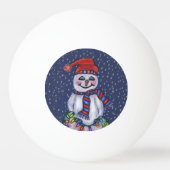 kerstlampjes glimlachen Snowman Snowflakes Pingpongbal (Achterkant)