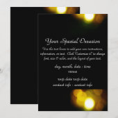 kerstlampjes Gold-uitnodigingen Kaart (Voorkant / Achterkant)