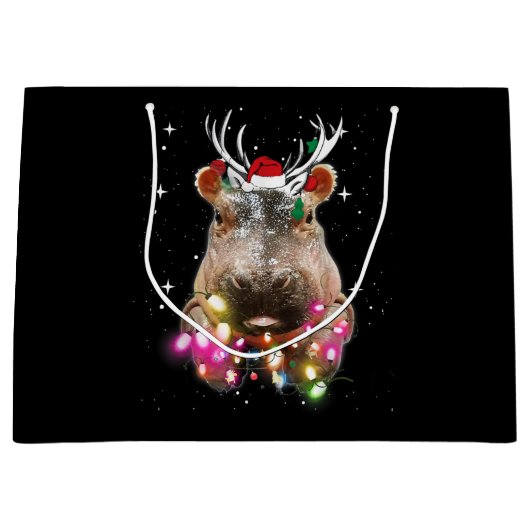 Kerstlampjes Hippo Fiona Hippopotamus Lover Groot Cadeauzakje (Voorkant)