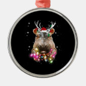 Kerstlampjes Hippo Fiona Hippopotamus Lover Metalen Ornament (Voorkant)