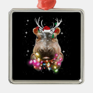 Kerstlampjes Hippo Fiona Hippopotamus Lover Metalen Ornament