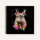 Kerstlampjes Hippo Fiona Hippopotamus Lover Notitieboek (Voorkant)